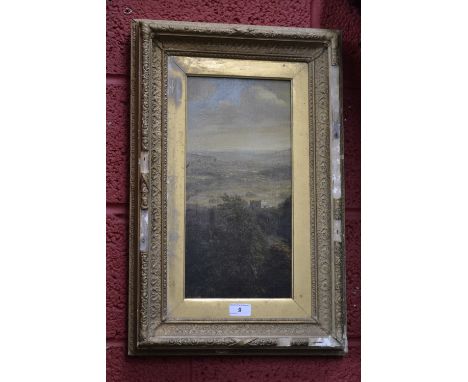 A 19th century landscape oil on oak panel