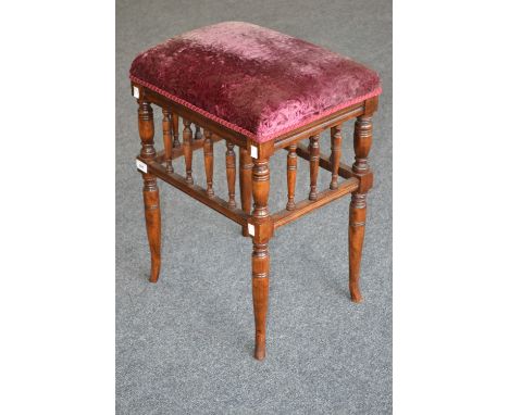 A Victorian mahogany piano stool.