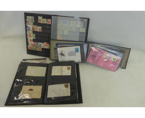 An album of post mark stamps, all of local interest, ordered A-Z, an album of Bath first day covers and an album of 19th Cent