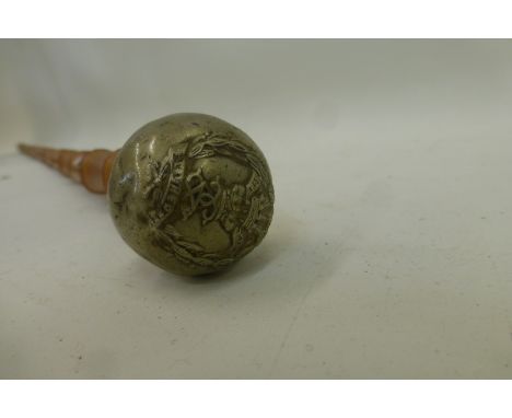 A Middlesex Regiment cane swagger stick approximately 28" overall length.