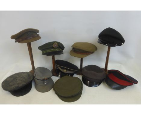 A selection of ten military caps mainly British Army.