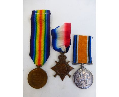 A WWI Liverpool Regiment medal trio named to: 19849 PTE. E. DRAYCOTT. L'POOL R.