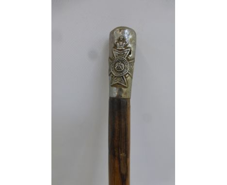 A Victorian Wiltshire Rifle Volunteers cane swagger stick approximately 27 1/2" overall length.