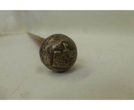 An Inniskilling Dragoons wooden shafted swagger stick approximately 29" overall length.