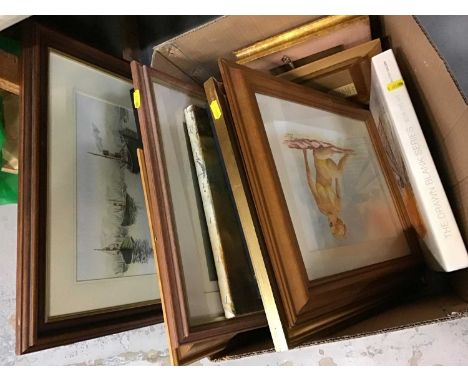 Collection of watercolours, other paintings and pictures together with a Halcyon Gallery book by Bob Dylan 'The Drawn Blank S