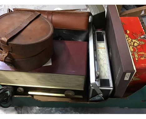 Vintage radios, barometer and sundries