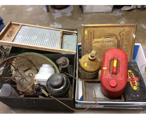 Primes stove, enamel ware, vintage kitchenware and sundries