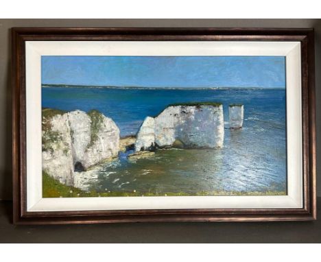 Ian Hargreaves (English 1957-) 'Old Harry' oil on panel 35cm x 60cm
