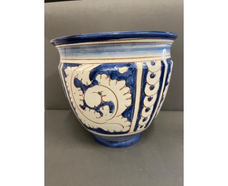 A blue and white planter holder (H28cm Dia30cm)