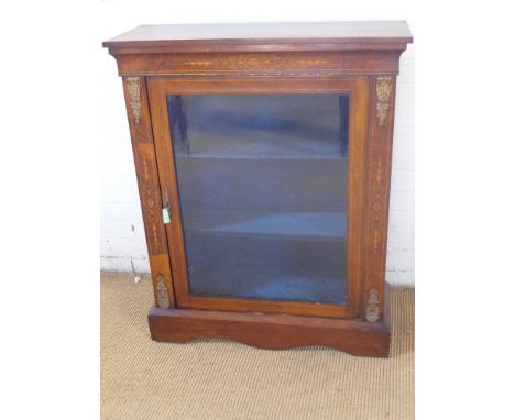 A Victorian inlaid walnut pier cabinet with ormolu mounts - Height 1.02 m x Width 83 cm x Depth 31 cm