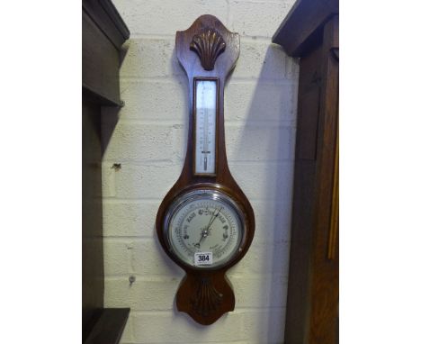 A 20th century barometer with a 5" dial thermometer above
Condition report: Working 