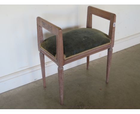 A limed oak Art Deco stool