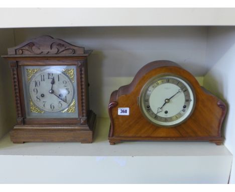 An Elliot chiming mantel clock retailed by Benson and another mantel clock