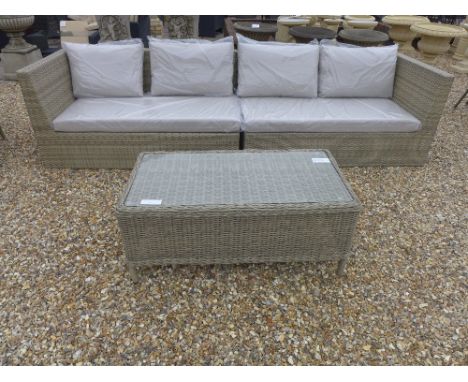 A Bramblecrest Rio sofa and cushions with a Cotswold coffee table