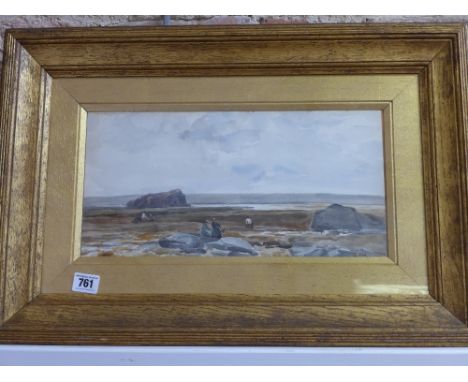 A watercolour landscape initialled E M W probably Edmund Morison Wimperis - 18cm x 37cm