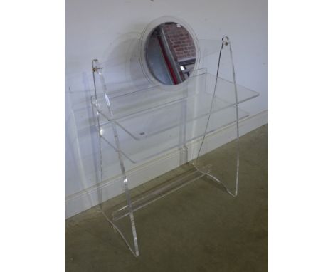 A perspex dressing table - Height 1.15 m x Width 78 cm 