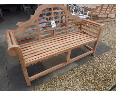 A Bramblecrest teak Lutyens bench - Width 160 cm 