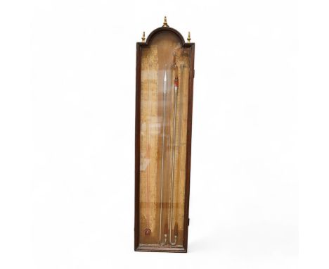 A George III mahogany multi-tube barometer together with integral thermometer by Sala, London, in a mahogany glazed case with
