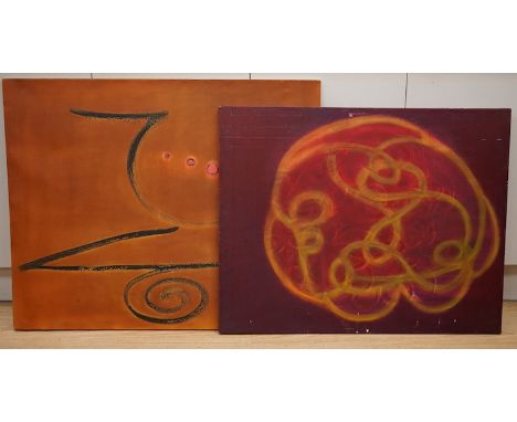 Alain du Pontavice (Contemporary), two abstract oils on canvas comprising, ‘Scale’ and ‘Mandala’, each signed and dated 2004,