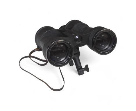 A pair of BLC 8x60 black binoculars, reg. 2084895, with a tripod fitment, 27.5cm log. Condition - fair to good One soft rubbe