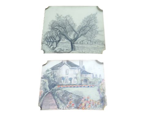 Adrian Paul Allinson ROI (1890-1959), two pencil / watercolours from the artists sketch book, Landscapes, unsigned, unframed.