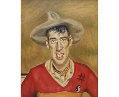 A decorative Expressionist, oil on board, Portrait, 50 x 40cm. Condition - good