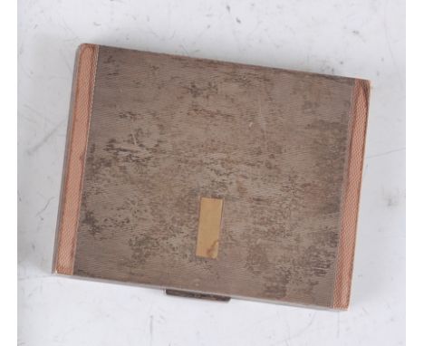 An early Art Deco silver engine turned pocket cigarette case, by Asprey & Co, Birmingham 1914, 3.4oz, 8.2 x 6.6cm.Hinged acti