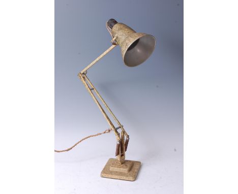 Herbert Terry - a cream painted and gilt splash decorated anglepoise desk lamp, model No.1227, having typical hinged and rota