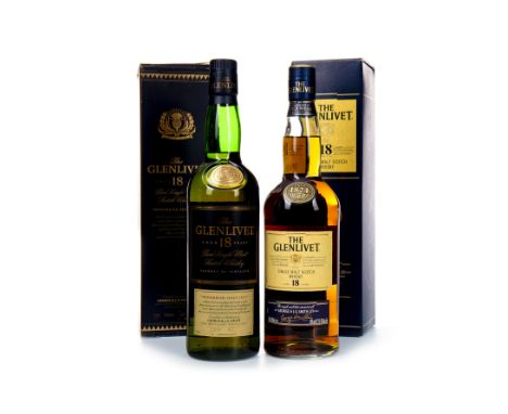 GLENLIVET AGED 18 YEARS (2) Single Malt Scotch Whisky 70cl, 43% volume, in carton. Two bottles.