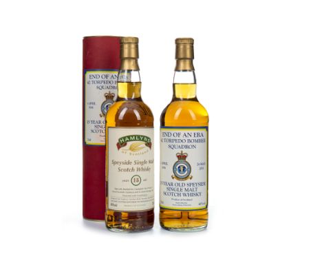 HAMLYNS 15 YEARS OLD Single Malt Scotch Whisky 70cl, 40% volume. 42 TORPEDO BOMBER SQUADRON 15 YEARS OLD Single Malt Scotch W