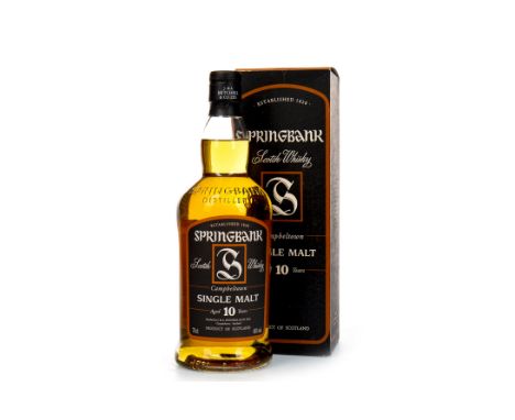 SPRINGBANK AGED 10 YEARS Single Malt Scotch Whisky 70cl, 46% volume in carton.