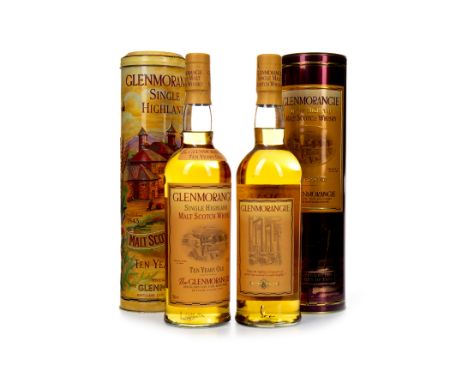 GLENMORANGIE 10 YEARS OLD Single Malt Scotch Whisky 70cl, 40% volume, in tin. Two bottles.