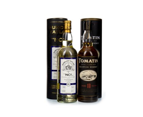 TEANINICH 1996 DUNCAN TAYLOR AGED 11 YEARS Single Malt Scotch Whisky Bottled 2007. 700ml, 46% volume, in tube. TOMATIN AGED 1