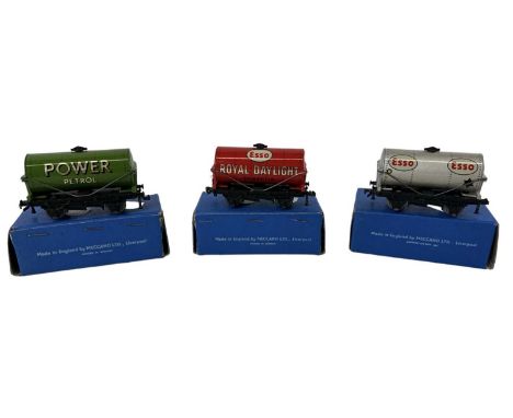 A Hornby Dublo oil tanker, power ethanol petrol tank and an Esso van (3).