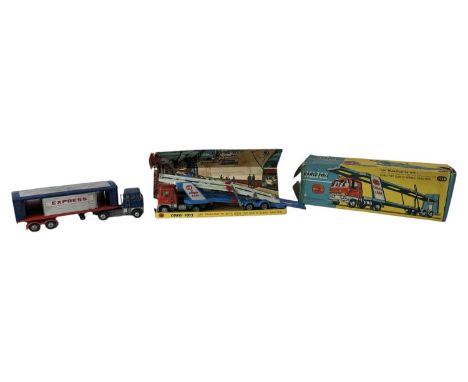 CORGI; a vintage boxed Car Transporter with Ford Tilt Cab 'H' Series Tractor 1138 and a Corgi Express Service Ford Tilt Cab T