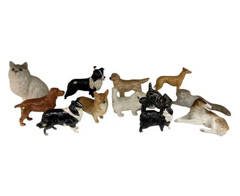 BESWICK; a quantity of Beswick and other porcelain animals including Nao, Royal Doulton, etc.