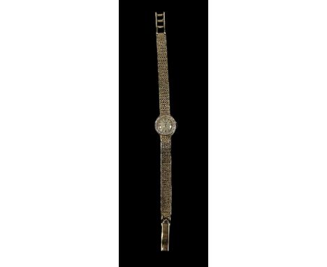 ROTARY; a 9ct yellow gold lady's wristwatch on 9ct yellow gold bracelet, with inscription to the reverse of the case 'Present