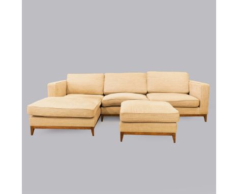 THE SOFA &amp; CHAIR COMPANY HOCKNEY COMPOSITION SOFA AND STOOL. 291cm W approx.