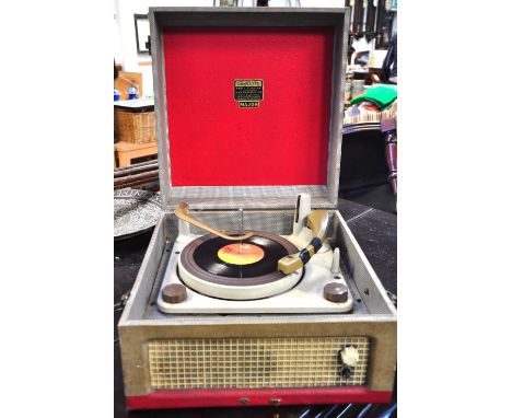 A Dansette Major portable record player.