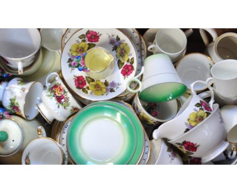 A quantity of ceramics, mainly teaware to include "Elizabethan English Garden" pattern, Gainsborough teaware, Crown Staffords