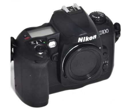 A Nikon D100 digital camera body. CONDITION REPORT Serial number 2258219 in excellent cosmetic condition, electrically untest