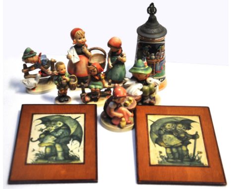 Seven various Hummel/ Goebel figures, two plaques and a stein (10).