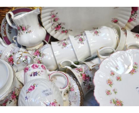 A Royal Albert tea service, "Lavender Rose", to include cups, saucers, plates, cake plates etc and other ceramics to include 