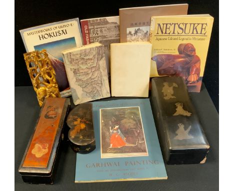 Oriental Books - Reference and text, Netsuke, Japanese Life and Legend in Miniature, Edwin C Symmes Jnr, Garhwal paintings, W