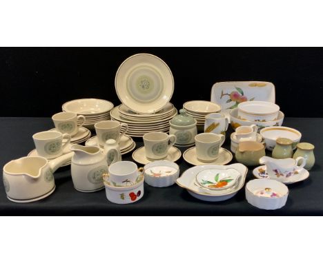 A Royal Doulton Earth flower pattern dinner set for six inc dinner plates, cereal and soup bowls, cups and saucers etc;  othe