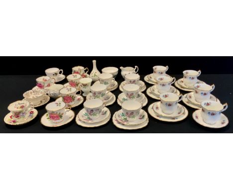 Ceramics - a Paragon floral tea set for six;  Canadian Flags and Emblems cups and saucers, others assorted table ware etc 