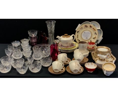 Ceramics &amp; Glass - Bisto part tea set;  Poole pottery coffee set;  Paragon, Grafton and other cups and saucers; Brownfiel