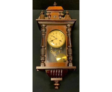 A Junghans Vienna wall clock, cream dial, Arabic numerals, 64cm high, 24cm wide 