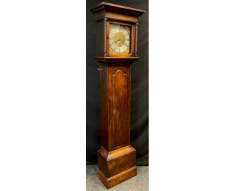 An early 19th century 30 hour longcase clock by Sam Ashton of Ashburn, brass dial with Roman and numerals, date aperture at 6