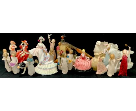 Royal Doulton Sunday Best, HN 2698; Daydreams, HN1731; Top o'the Hill, HN1834; John Beswick model collie; Goebel figure group